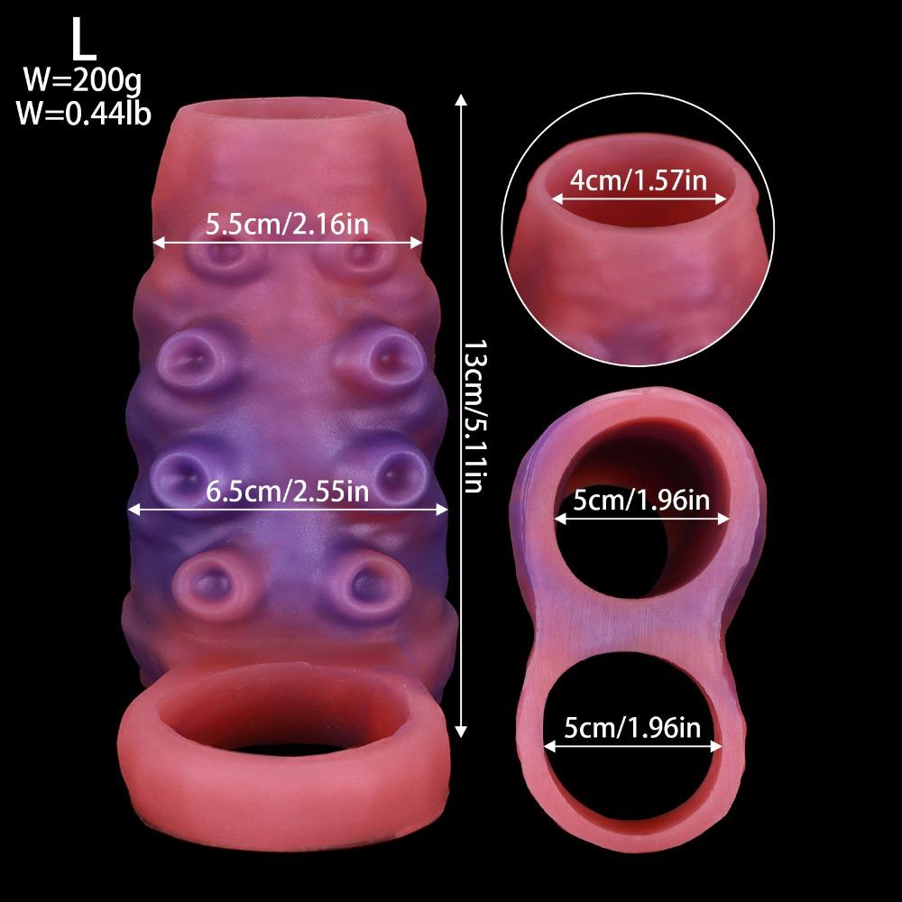 Hohler Silikon-Penis-Sleeve für Männer, Weicher Dehnbarer Tragbarer Penis-Verlängerer, Offenes Design Vergrößerungs-Sleeve Erwachsenenspielzeug
