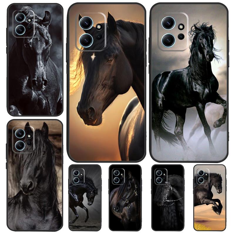 Beautiful Black Horse For Xiaomi Redmi Note 12S 11S 10S 9S Note 12 8 9 10 11 Pro Phone Case For Redmi 12 9 C 10C