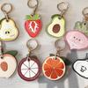 Avocado Access Control Card Case Leather Bag Pendant Fashion Fruit Key Chain  Girl