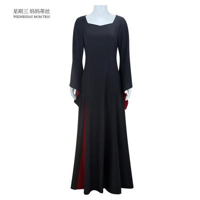 Morticia Cosplay Addamss Wednesday's Mother Cosplay Women Gothic Dress Clothes Wig Halloween Party Outfits Costume For Woman