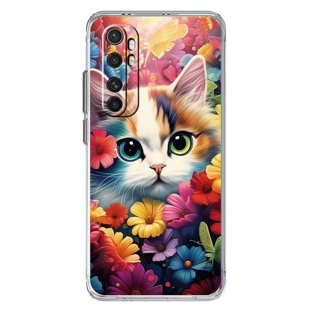 Phone Case For Xiaomi Poco X6 X5 NFC X3 F6 F5 Pro F4 F3 M3 14 13T 12T 12 13 Lite 11 Mi 5G Clear Cover Cute Detection cat