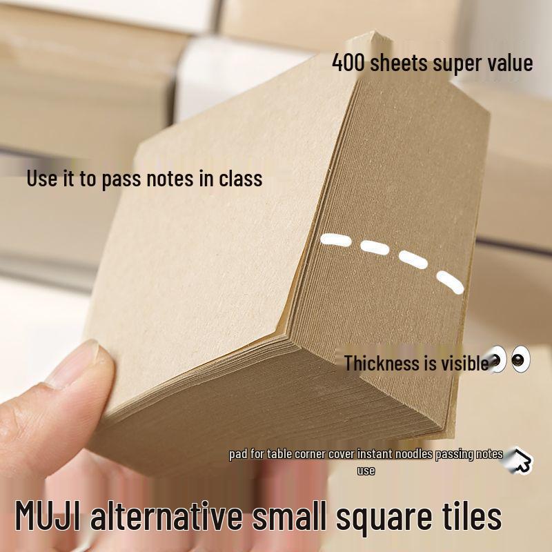 Super Thick Tearable Notepad: Blank Memo Paper for Students & Office, Small Square Brick Design