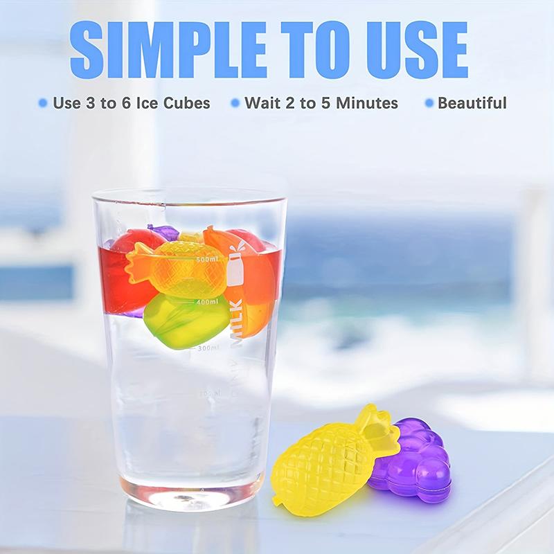 24Pcs Reusable Plastic Quick-Freeze Easy-To-Clean Fake Ice Cubes For Making Cold Appealing Drinks