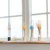 TETSUNAGI Flower Vase (Beige) [Made In Tsubame-Sanjo] Mini Steel and Glass Test Tube Vase, Made In Japan, Ideal for Home Decor, Plant Accessories,