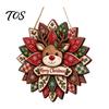 Rustic Xmas Wall Plaque Christmas Wooden Hanging Sign, Decorative with Hemp Rope, 2D Gift for Friends Flat Tree Pendant Holiday Home Door Fireplace