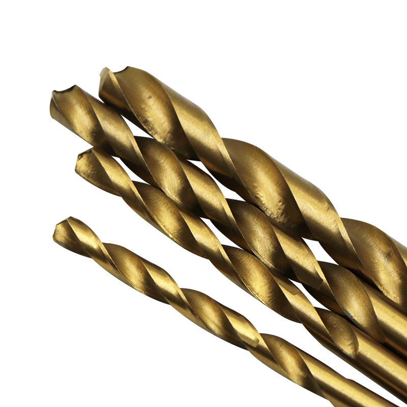 99-Piece Titanium-Plated High-Speed Steel Twist Drill Bit Set (1.5mm-10mm) with Straight Round Shank for Hand Drills