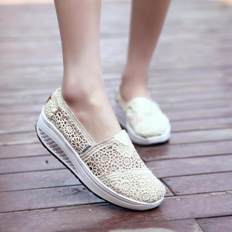 Summer Fashion Women's Thick-soled Breathable Mesh Woman Non-slip Sports Rocker Ladies Sneakers Girls Walking Shake Shoes