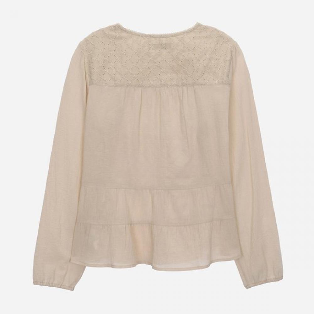 Thursday Island Eyelet Colorblock Frill Blouse T262mbl136w