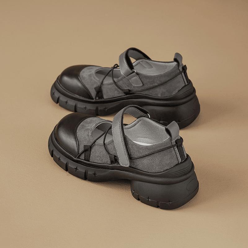 Faionable Thi Heel Heightening Mary Janes JK Leather oes Spring Autumn New Low Cut Single oes Comfortable Casual