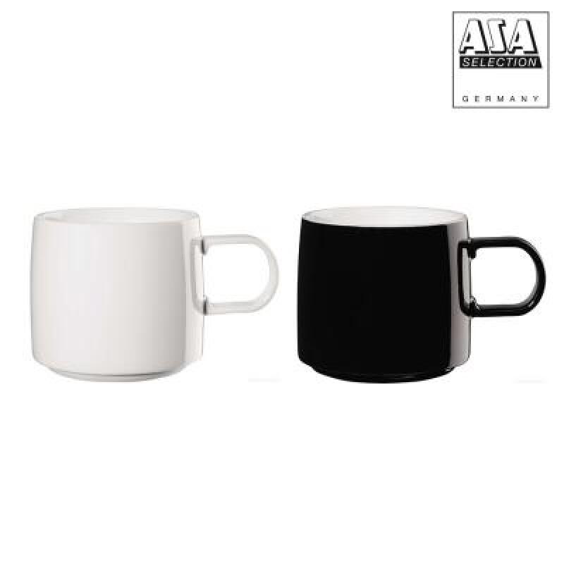 Muga Mug White, Black 2P Set
