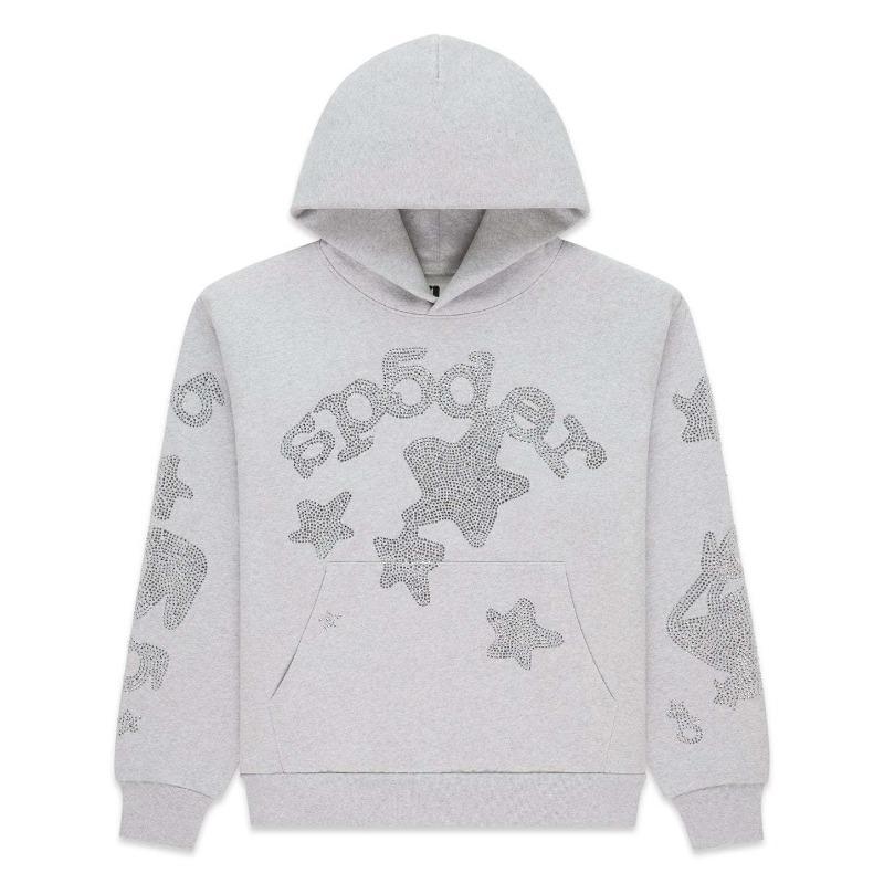Heavy fleece foam print spider web hoodie sports casual sweater sweatpants set