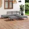 Day and Night - Day and Night Garden Furniture Set 6 Pieces Solid Gray Pine Wood