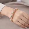 Böhmischer Emaille Vintage Cloisonné Armreif Hohl Blumig Blume Kristall Armreif Klassisch Strass Damen Handgelenkarmband Damen