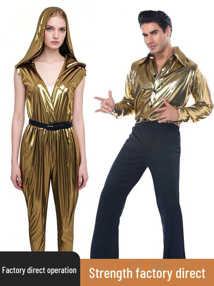 70s Retro Disco Performance Costumes - European & American Style for Couples, Hip Hop-Inspired