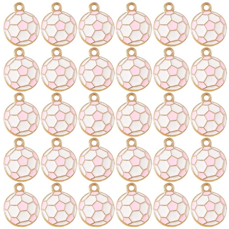 Packung mit 30 Mini-Fußball-Schlüsselanhängern Legierung Emaille Anhänger Für Sportfans DIY Schmuck Bastelprojekte Kompakte Größe Fußball Zubehör