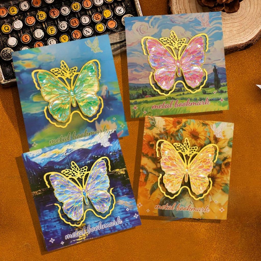 Van Gogh Oil Painting Butterfly Bookmark Book Page Insert Clips Book Maker Artistic Gift for Literature Lovers Writers Teachers