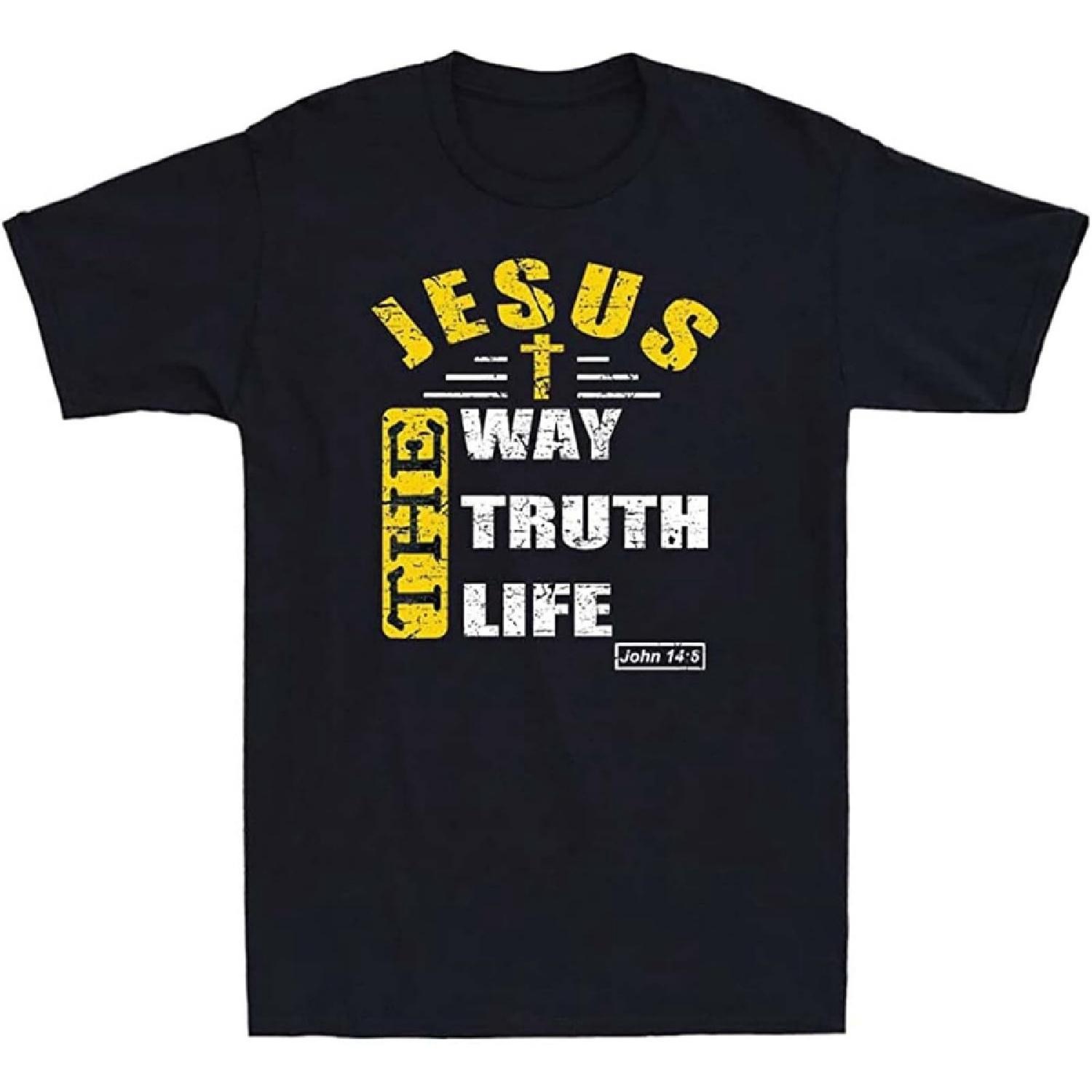 Jesus The Way The Truth and The Life John 146 Funny Quotes Vintage Men s T-Shirt XXXXXL разноцветный