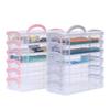 1/3/6-Layer Paintbrush Box Watercolor Detachable Pen Storage Box Color Multi-Function Stationery Organizer School Supplies