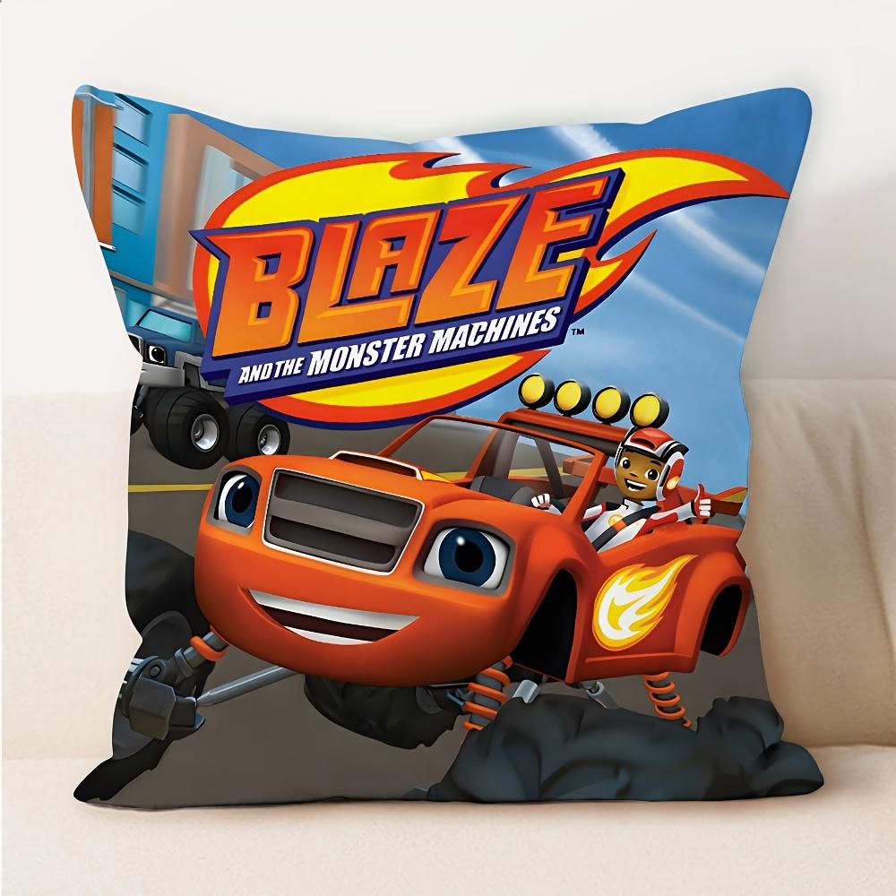 1Pc Blaze And The Monster Machines Pillowcase - Polyester 2D Double-Sided Print, Sofa Bedroom Decor Cushion Cover, Kids Cartoon