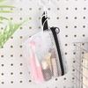 Transparent Mesh Storage Bag ID Credit Card Zipper Coin Purse Lipstick Makeup Bag File Bag Travel Organizer