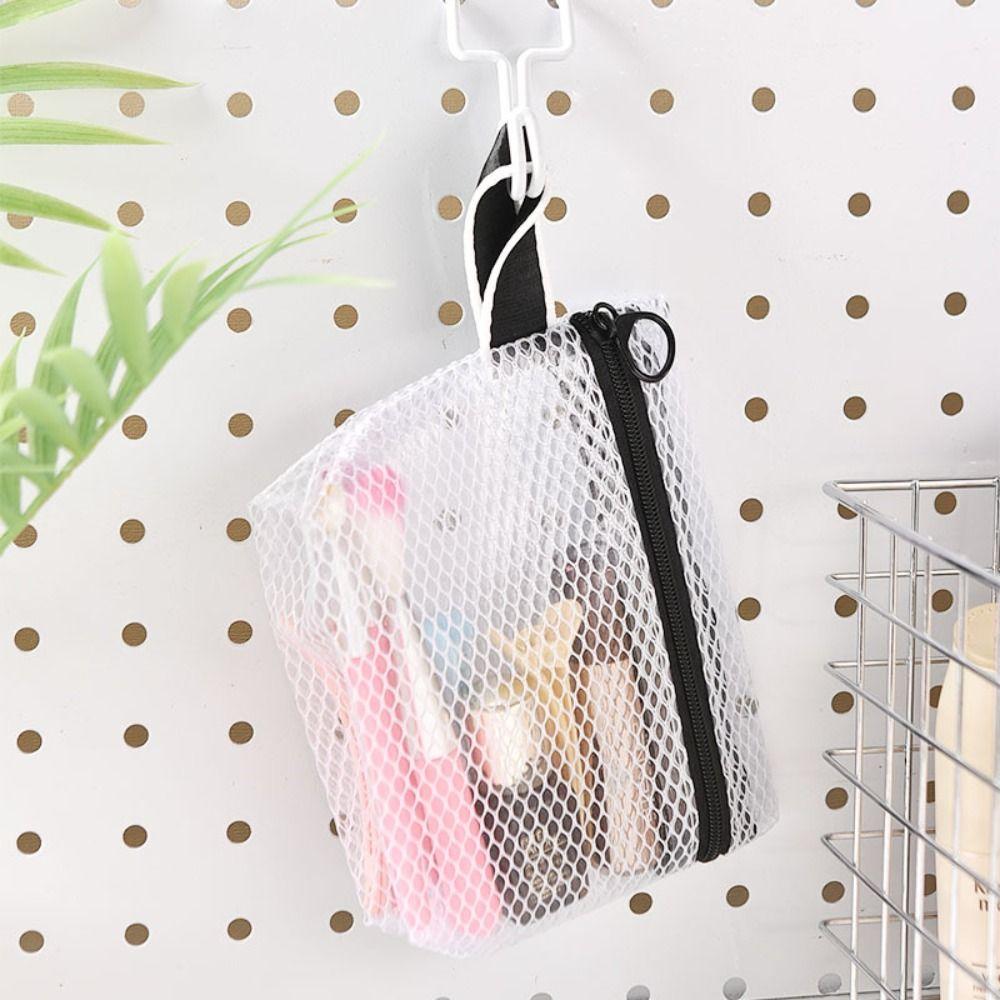Transparent Mesh Storage Bag Zipper Coin Purse ID Credit Card Cosmetic Bag Travel Organizer File Bag Sundries Storage Pouch