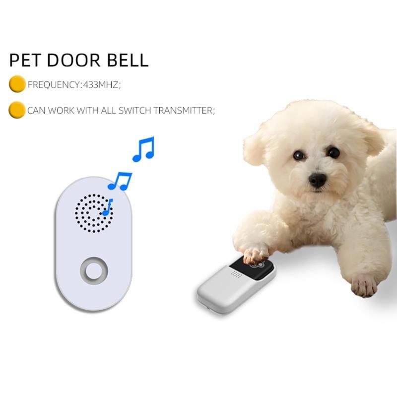 Smarted Pet Wireless Doorbell Plugs Loud Sound Strong Signal Penetration Potty Training Dog Doorbell For Home Office