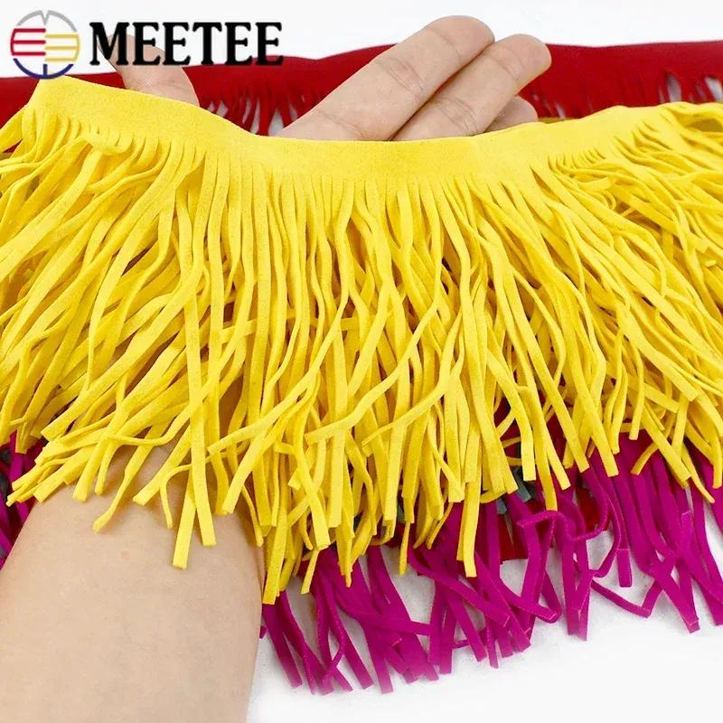 Nastro Frange in Pelle Scamosciata con Nappe in Pizzo 1M 10/15/20/25/30cm per Decorazione Vestiti Borsa Valigia Rifiniture Accessori da Cucito