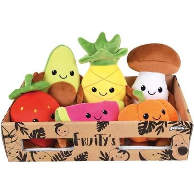 JEMINI Fruity's Crate of 6 Super Soft Fruit and Vegetable Plush Toys +/- 17 Cm