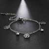 Korean Butterfly Crystal Bracelets on Hand for Women Stainless Steel Charm Bracelet Jewelry Valentine's Day Gift