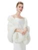 BEAUTELICATE Thick Faux Fur Warm Winter Bolero for and Ivory Women's Shawl, Weddings, Parties, Coming-of-Age Ceremonies, Christmas,