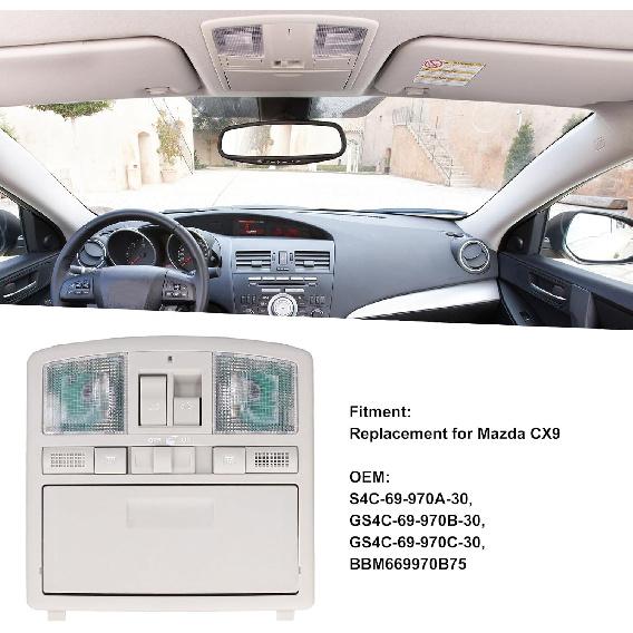 Overhead Console Switch Fit for CX9, Overhead Sunroof Switch Console Down Light Glasses Storage BBM669970B75