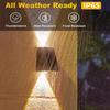 1~6Pack Solar Wall Lamp Warm Light Outdoor Waterproof Up and Down Luminous Lighting Balcony Yard Garden Decoration Lights