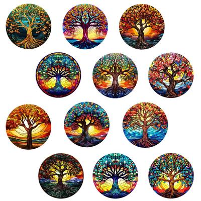 Magnete per Frigorifero in Vetro Cristallo Albero della Vita Colorato