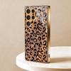Golden Leopard Print Electroplated Glass Phone Case Suitable for Samsung Galaxy S26 S25 S24 S22 S21 S20 FE/Ultra/Plus5Ganti Drop
