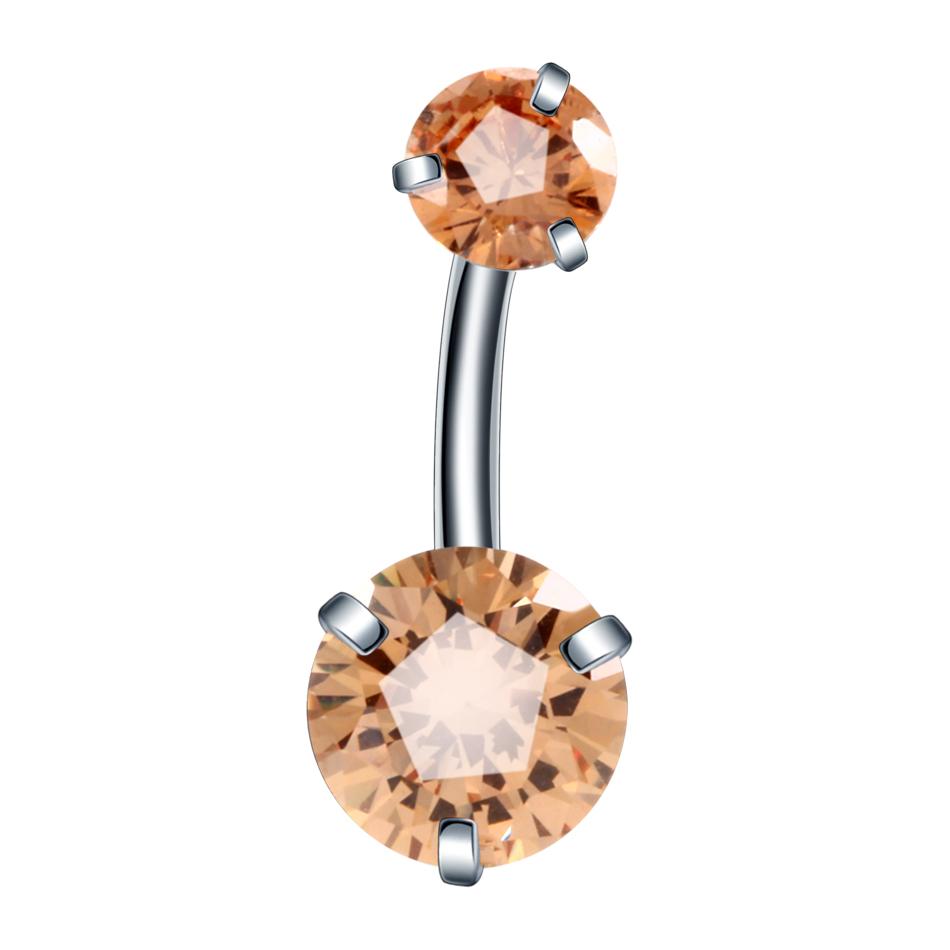 1PC Surgical Steel Crystal Belly Button Piercings 14G Heart Belly Piercing CZ Navel Ring Nombril Belly Rings Sexy Women Jewelry