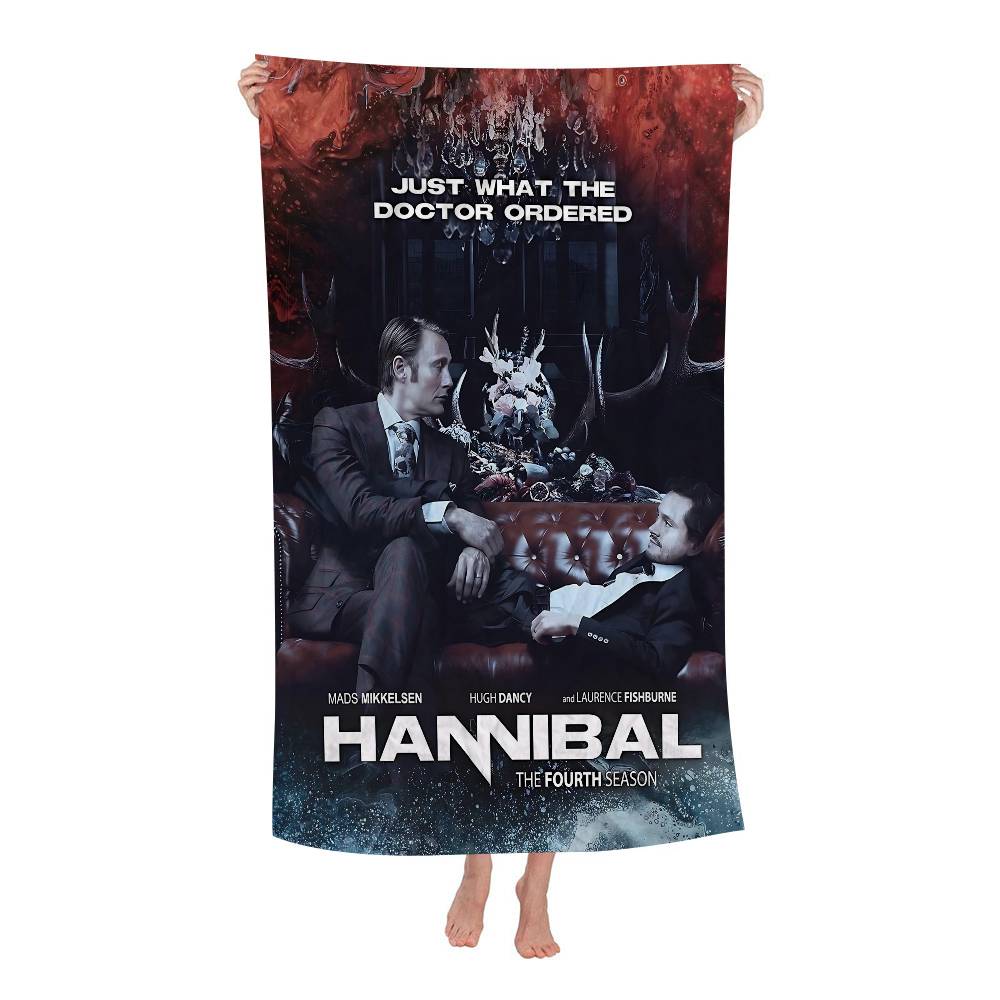 Horror TV H-hannibalS Microfiber Blanket Quick Drying Beach Towels Oversized Printing Super Absorbent Pool Towel Blanket