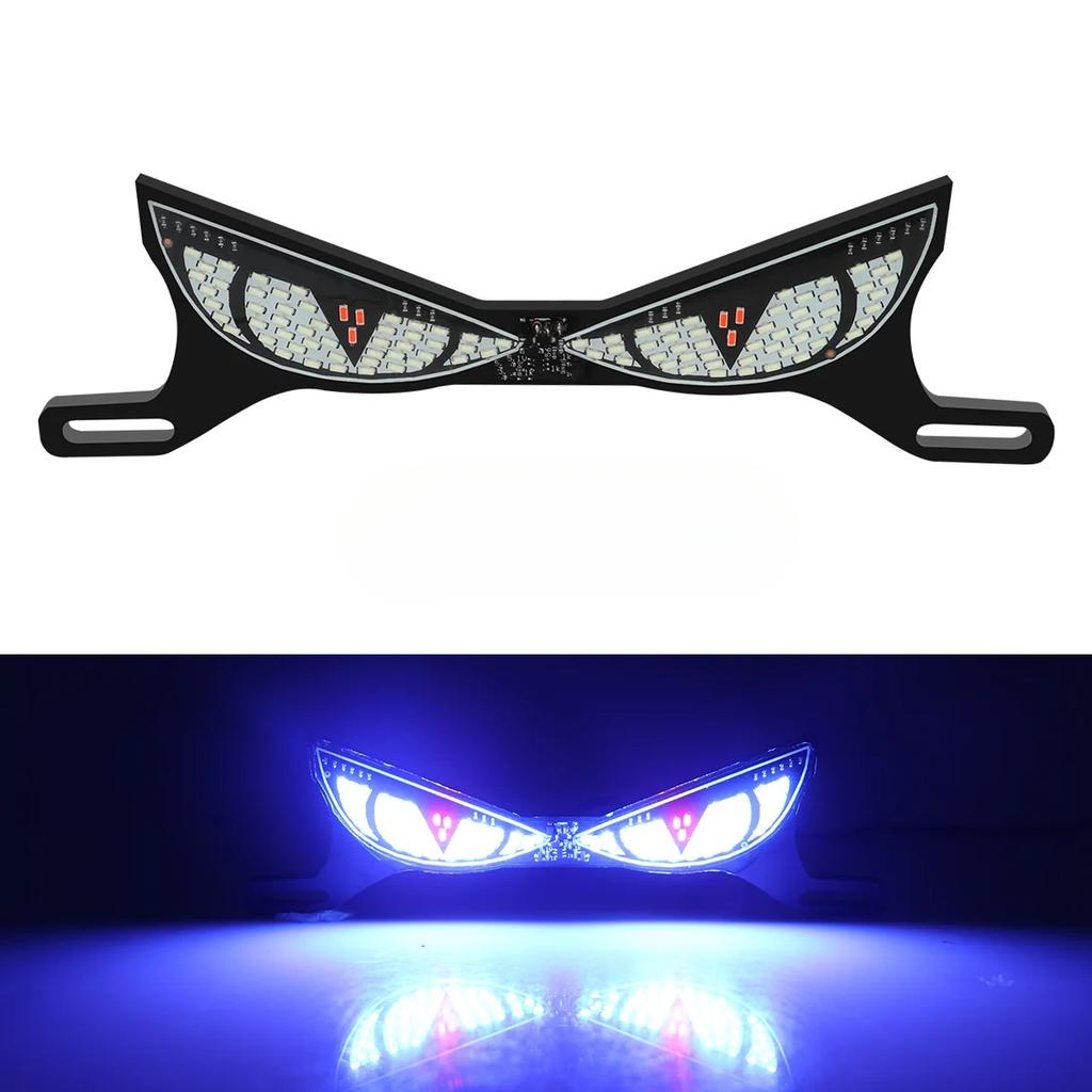 1 Set Luci Decorative LED per Targa di Motocicletta Occhio di Serpente Fanale Posteriore Lampeggiante Stroboscopico Moto Elettrica Modificata