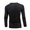 Deep V-neck Men T-shirt Long Sleeve Thin Elastic Quick Drying Summer Solid Color Slim Fit Tee Top Streetwear