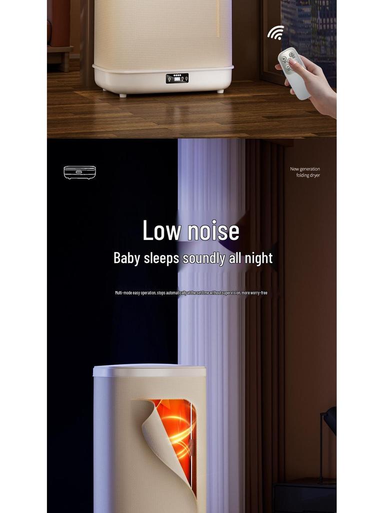 Automatic Folding Clothes Dryer with Steam Deodorization, UV Disinfection, and Portability