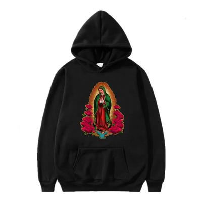 Jungfrau Maria von Guadalupe Bedruckte Hoodies Unisex Damen Y2k Hoodie Streetwear Kapuzenpullover Pullover Unisex Trainingsanzug Kleidung