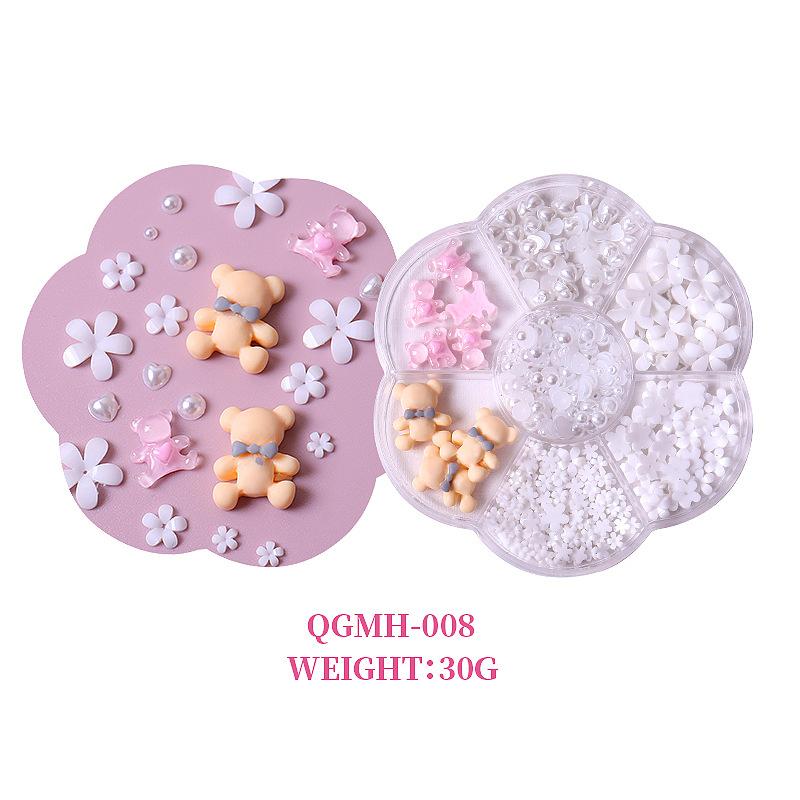 Christmas Velvet Red White Resin Bow New Year'S Nail Art Jewelry Mixed Set Accessories