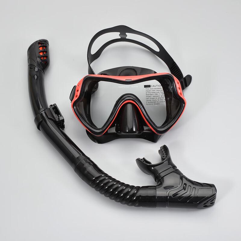 Adult Snorkeling Set with Tempered Glass Mask & Silicone Snorkel