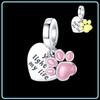925 Sterling copper Cat and Dog Series Best Friend Pendant Fit 4MM hole diamete Bracelet Charms Bead Necklace DIY Female Zircon