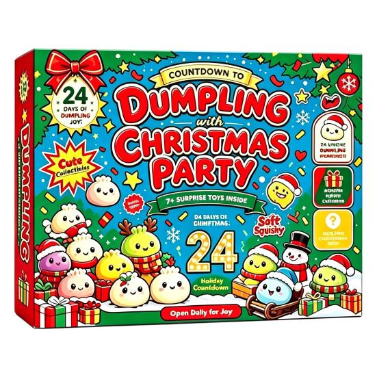 Christmas Countdown Set 2026 Squeeze Toy Advent Calendar, 24-Day Dumpling Bun Fidget Silicone Toys Box, Soft TPR Stress Relief Sensory Gift