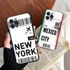 Funny World City Tourist Ticket Label Black Phone Case For Iphone 17 Air 16 15 14 13 12 11 Pro Max Plus Back Cover TPU Soft Case