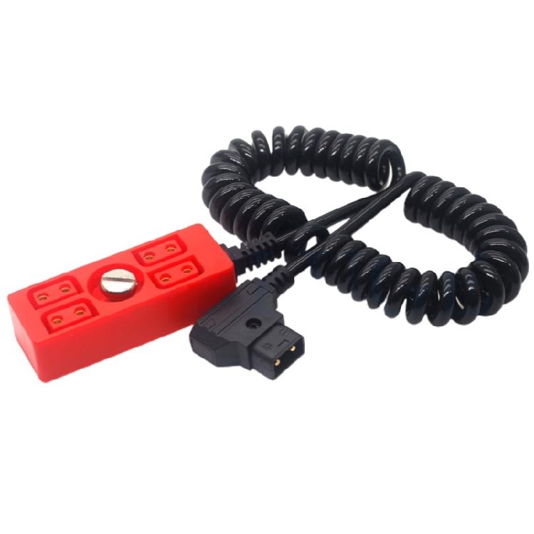 D-tap 4-way Splitter Cable Adapter Cord Candy Color Spring Coiled Wire Line