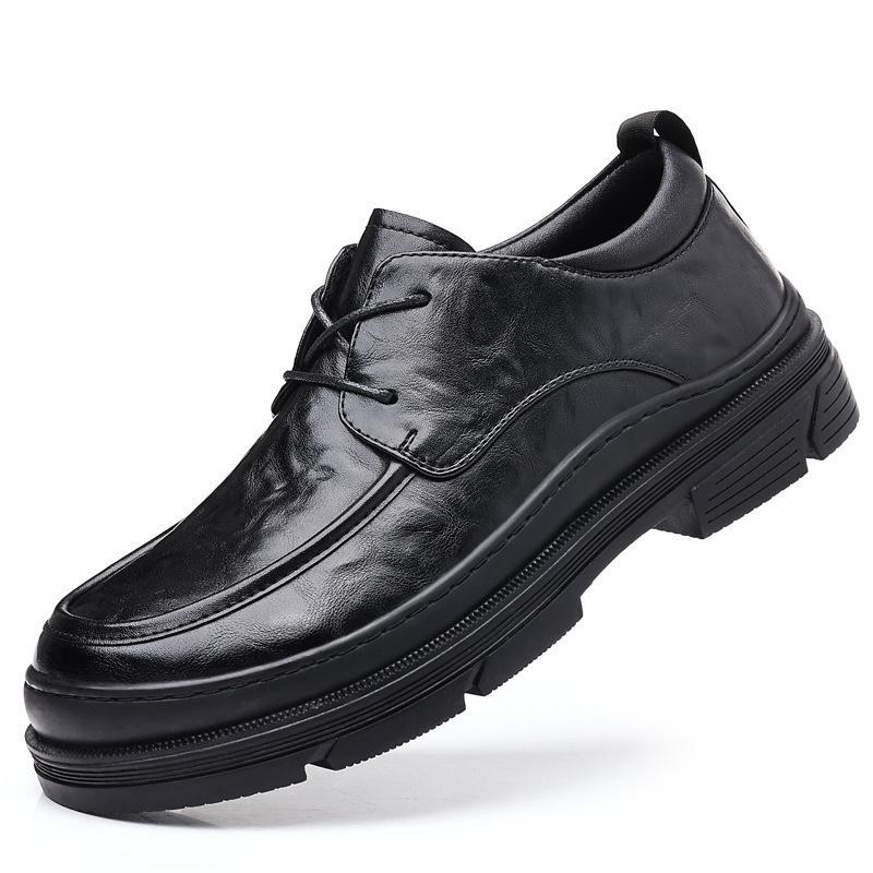 Jesienne brytyjskie retro ręcznie robione mokasyny męskie ze skóry naturalnej ręcznie robione buty z okrągłym noskiem leniwe wsuwane skórzane buty biznesowe