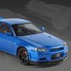 1/24 NISSAN Skyline Ares GTR GT-R R34 Alloy Sports Car Model Diecasts & Toy Racing Vehicles Car Model Sound and Light Kids Gifts