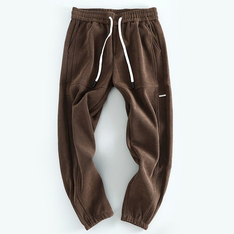Good Goods ~ Foreign Trade Export Big Brand Elastic Waist Functional Casual Pants Spring and Autumn All-Match Fashion Brand Men s Trousers Brown L