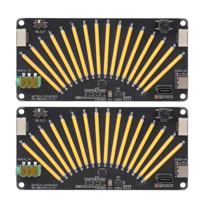 AK-DB16VU Musik-Pegelmesser VU-Meter Stereo-Verstärker Board Einstellbare Lichtgeschwindigkeiten Board für Heim-Soundsysteme